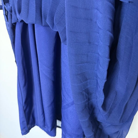 Bar III Elegant Blue Pleated Dress with Adjustable Straps Size L - Picture 4 of 8